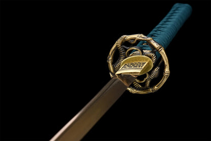 Spring Katana (Grilled Gold Damascus Steel)