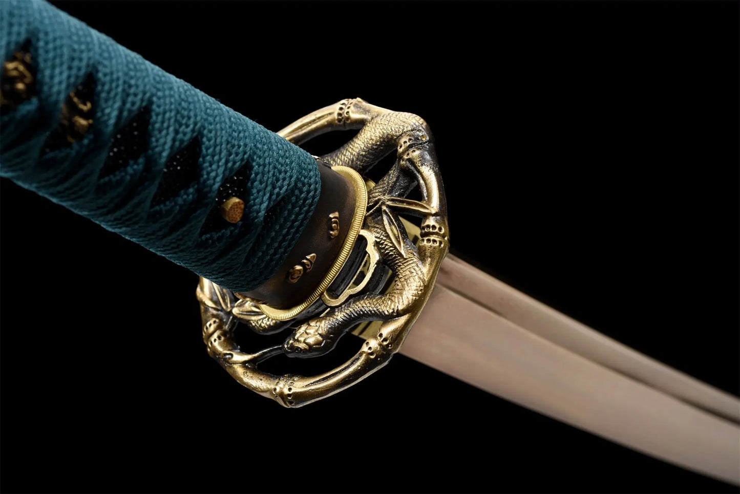 Spring Katana (Grilled Gold Damascus Steel)
