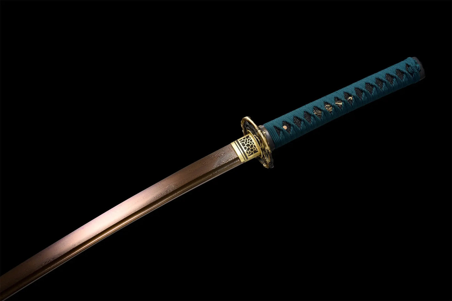 Spring Katana (Grilled Gold Damascus Steel)