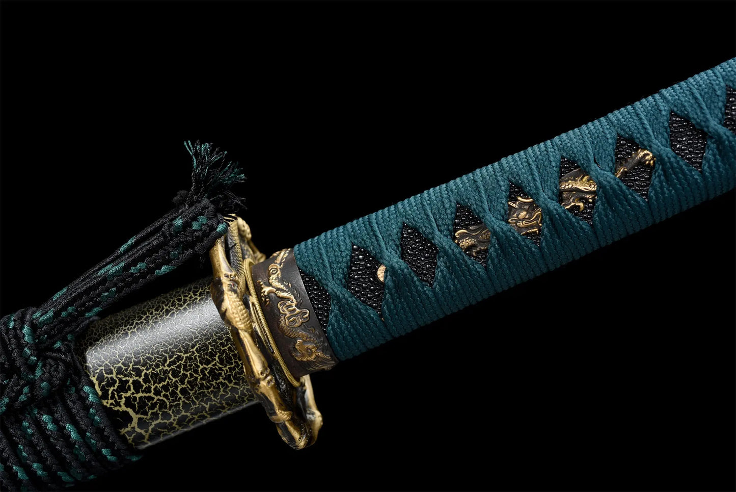 Spring Katana (Grilled Gold Damascus Steel)