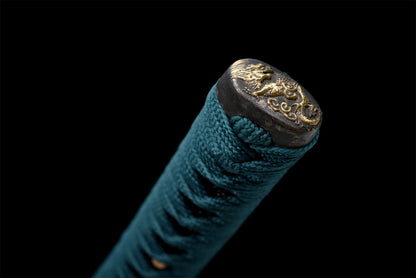 Spring Katana (Grilled Gold Damascus Steel)