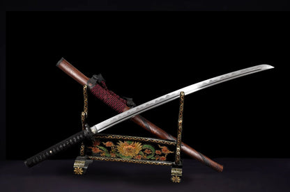 Wave Damascus Katana (Damascus Steel & Genuine Hamon)