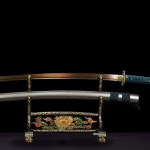 Spring Katana (Grilled Gold Damascus Steel)